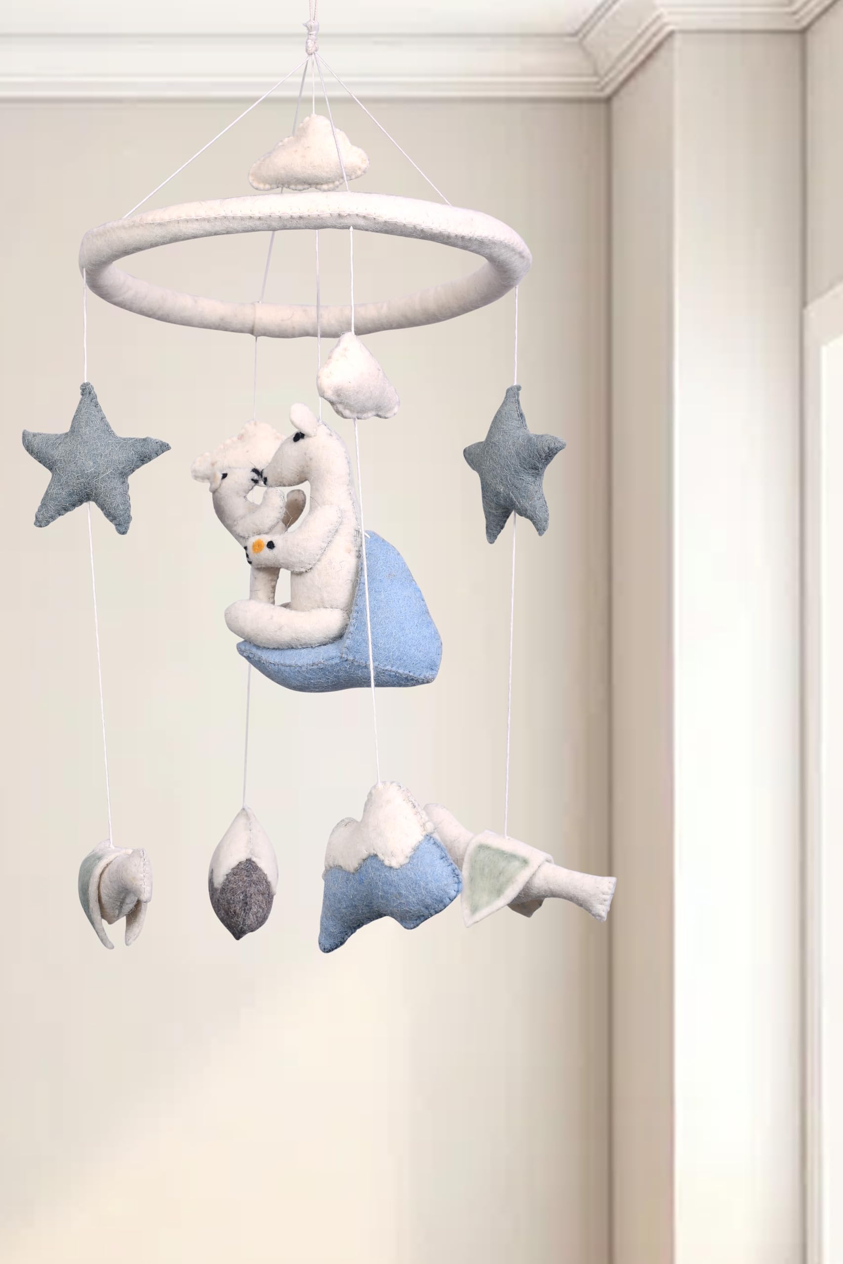 THB Baby Mobile Animal Nursery Decoration Newborn Shower Gift Birthday Gift | Baby Bed Decoration for Boys and Girls Toys Figure Playing Set for Babies |DIY Hanging