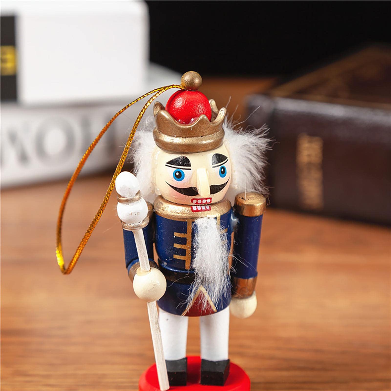 Weihnachts Nussknacker Holz-Anhänger 4-tlg - Christbaumschmuck & Tischdekoration