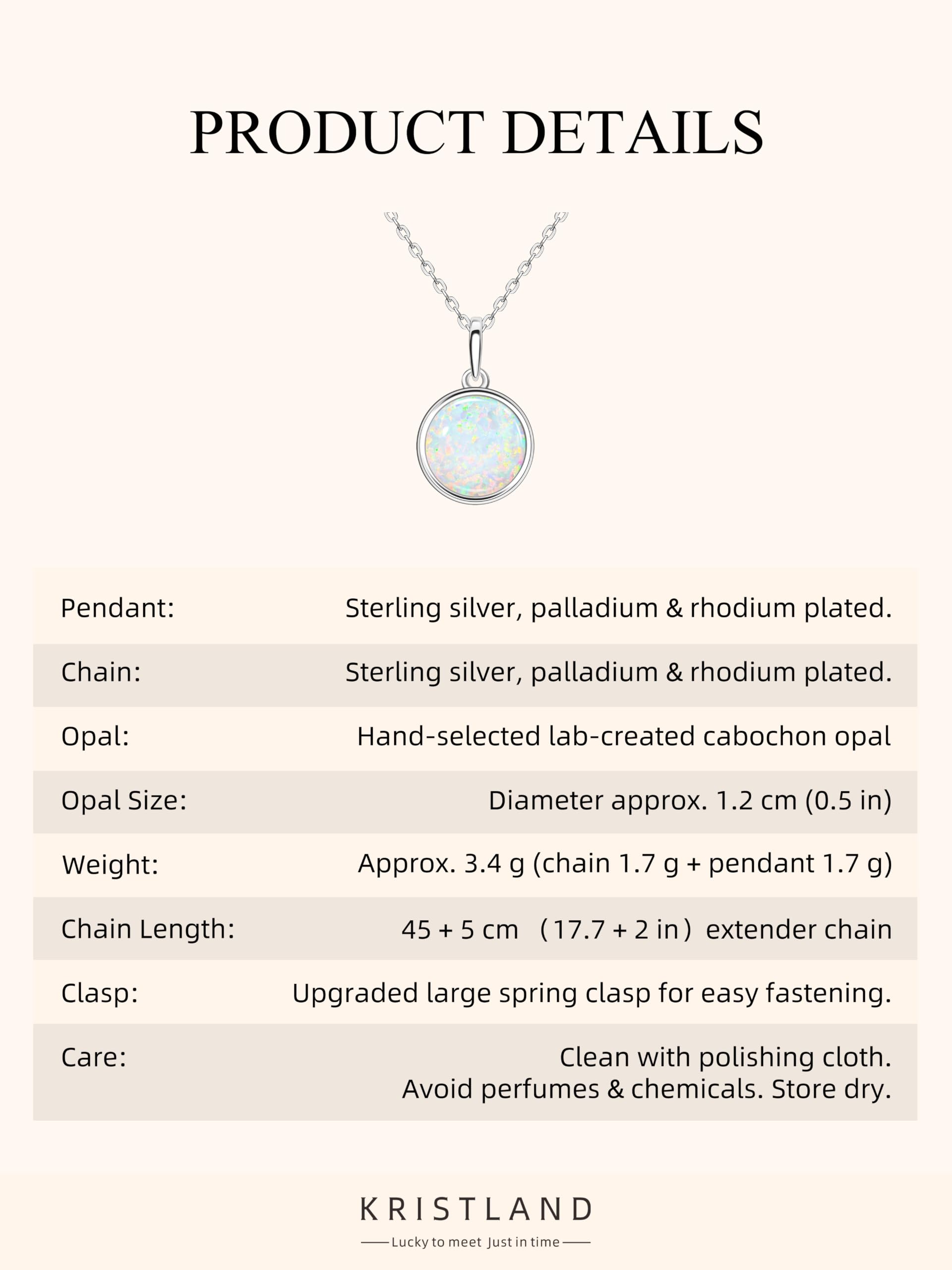 Moonlight S925 Collana in Argento con Opale Bianco Design Semplice Delicato Ciondolo Rotondo per Donne Fidanzata Moglie Figlia Confezione Regalo