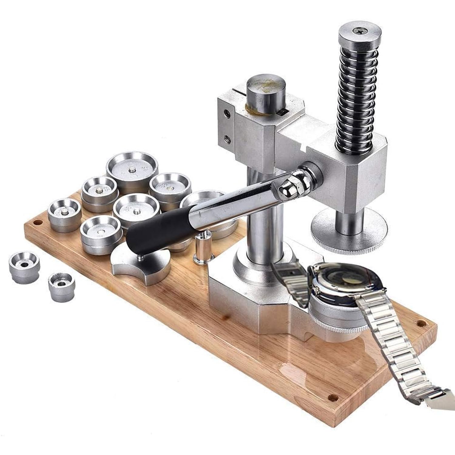 Kit di strumenti per la riparazione di orologi con macchina cilindrica sul fondello della cassa, chiusura della cassa e 12 timbri, strumento di sostituzione della batteria per la copertura posteriore