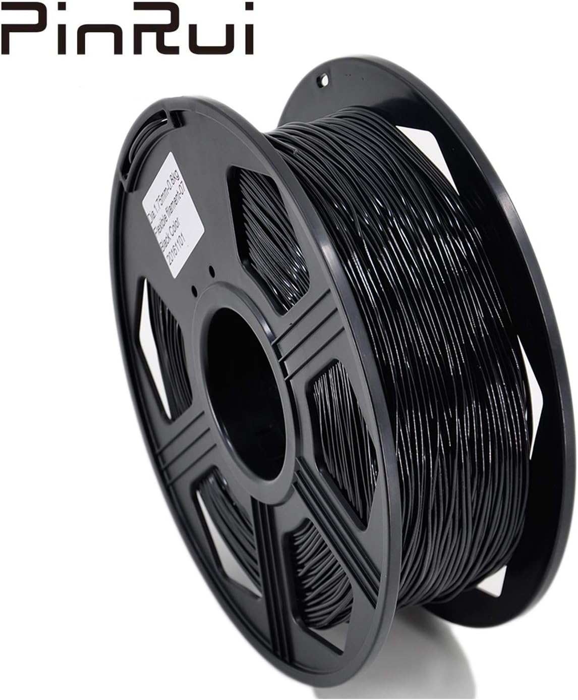 PINRUI TPU 3D Printer Filament, Flexible Filament 1.75mm, 100% Virgin Raw Material, Dimensional Accuracy +/- 0.03 mm, 0.8kg Spool (Black)