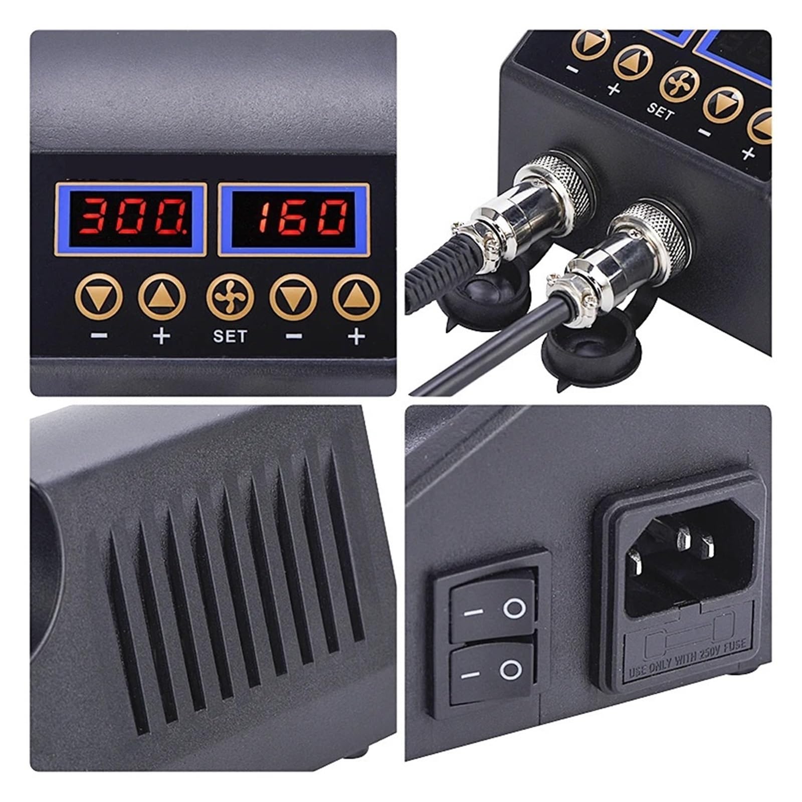 Pistola De Aire Caliente 2 En 1 De 750 W Con Pantalla Digital LCD, Estación De Soldadura Y Retrabajo For Teléfonos Móviles, BGA, SMD, PCB, IC, Soldador Eficaz Precisión(KIT3)
