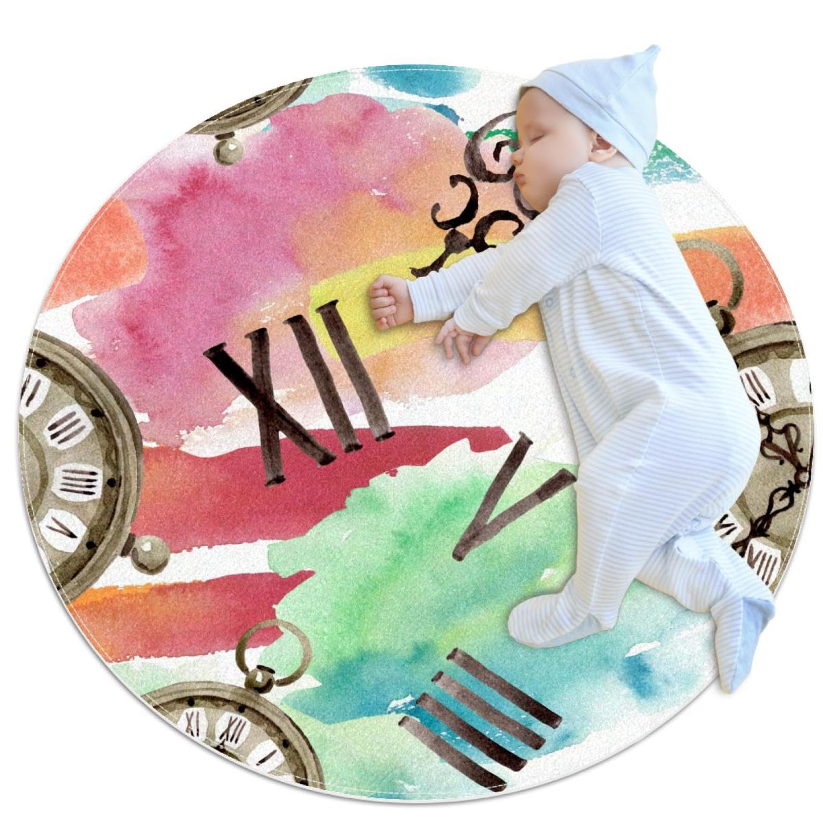 Tapis de sol vintage pour chambre enfant et salon au design rétro