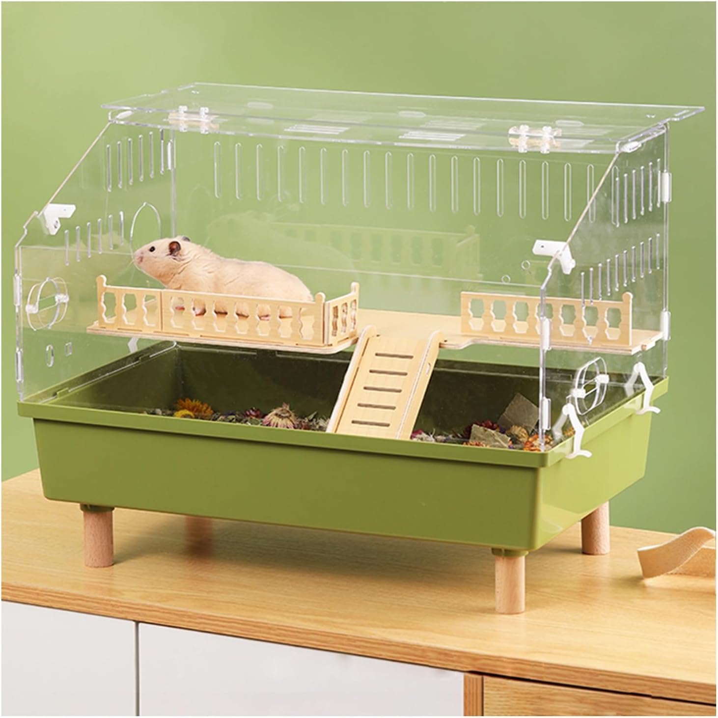 Cage à hamster compacte en acrylique transparent pour observer votre animal dans le salon
