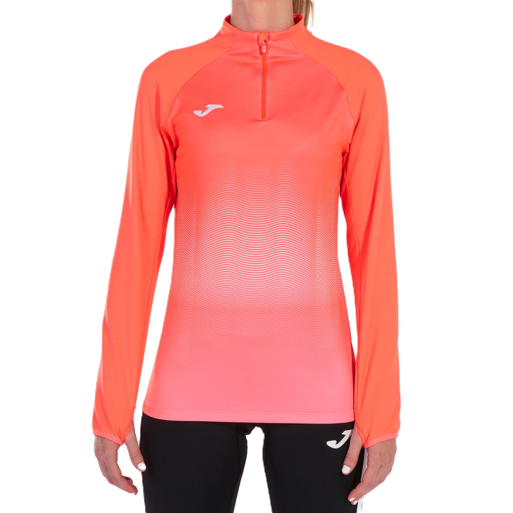 Joma Elite VII Women's Running Sweatshirt, Coral Fluor, S
