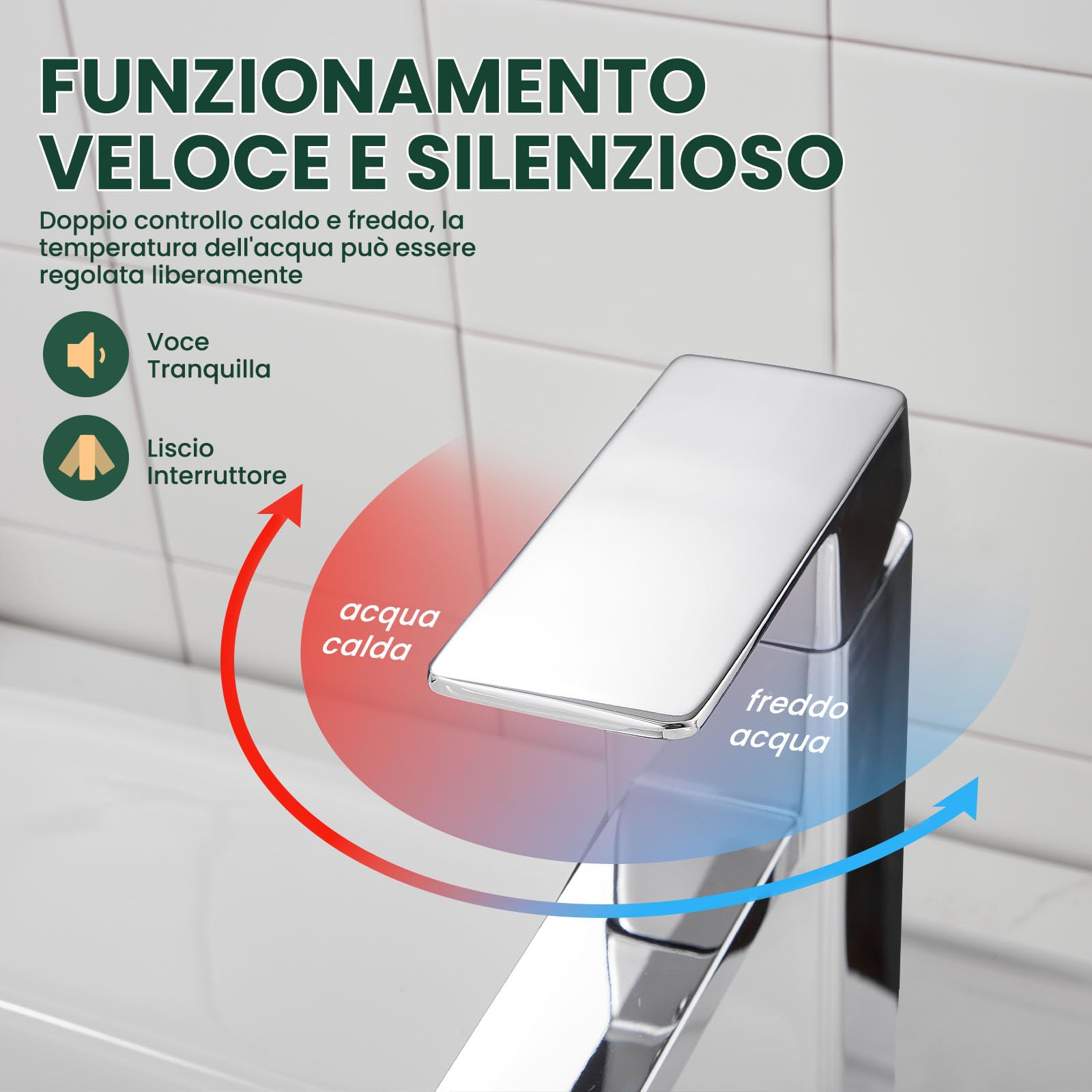 Rubinetto da bagno con scarico, miscelatore monocomando per lavabo, in acciaio inox (1, cromato con scarico)