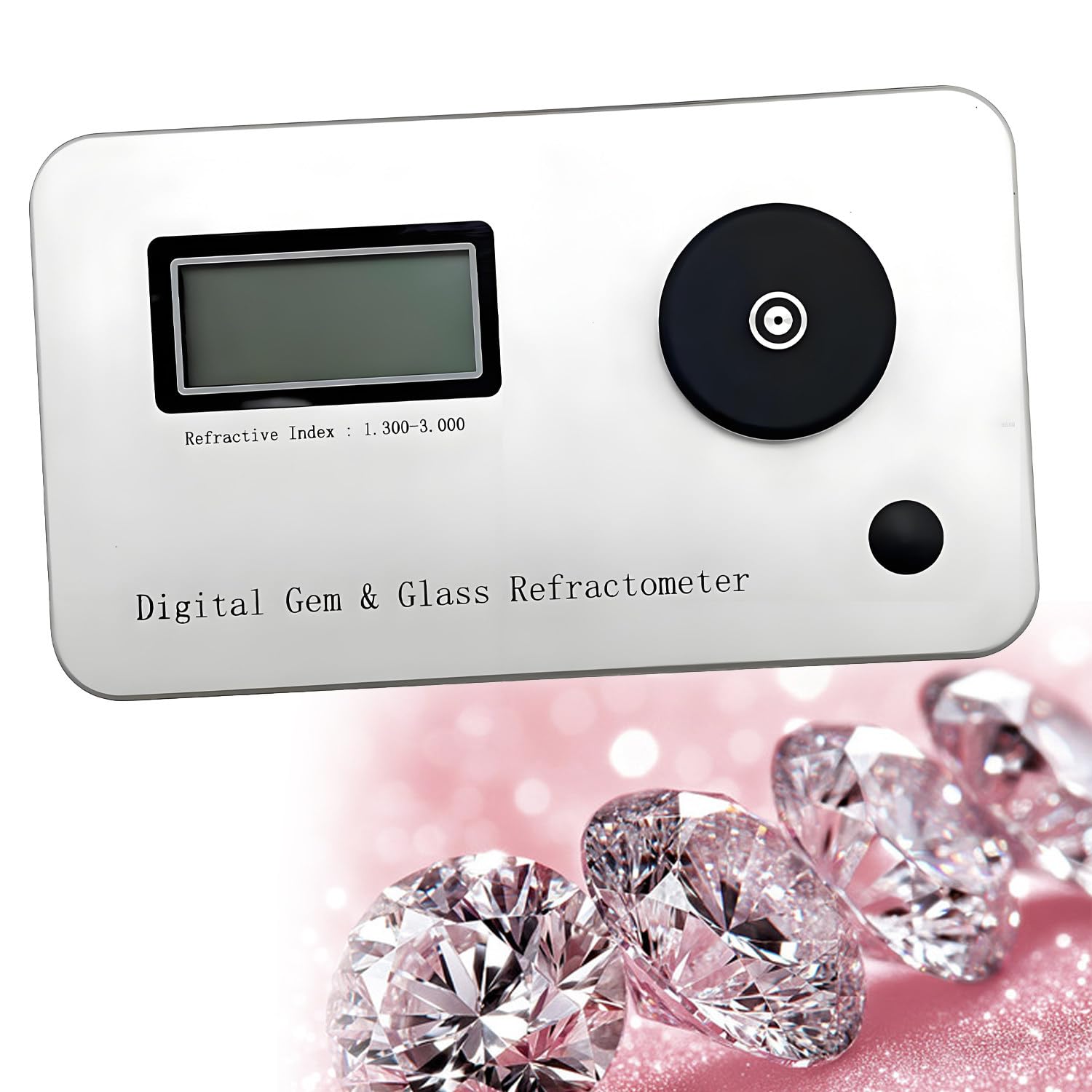 UORDBY Digital Gemstone Refractometer, Jewelry Tester Identification Tools, with LCD Screens, Refractive Index 1.300-3.000 for Jewelry, Gold ＆ Silver and Diamond