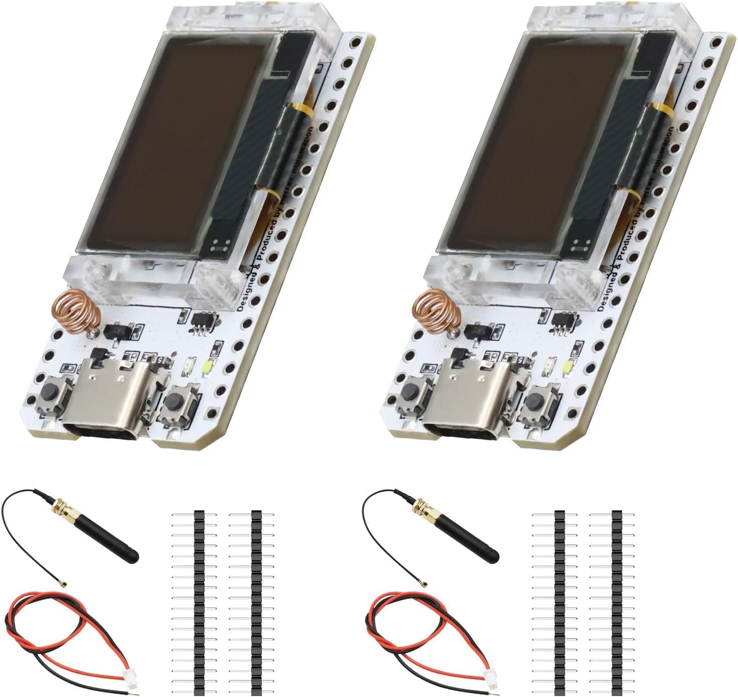 Binghe 2 pezzi V3 LoRa scheda di sviluppo + Antenna Lora 868 MHz, LoRa con Display OLED e antenna 1262 Chip 863 928MHz Interfaccia Tipo-C Compatibile con Arduino/Meshtastic