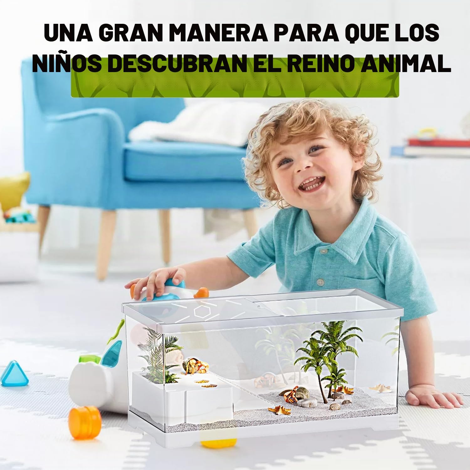 Pecera de Tortuga con Plataforma para Tomar el Sol y Drenaje Inferior, 30 x 18 x 18,5 cm Tanque de Tortugas acuáticas para Tortugas Juveniles, cangrejos de río, cangrejos, Anfibios, Reptiles