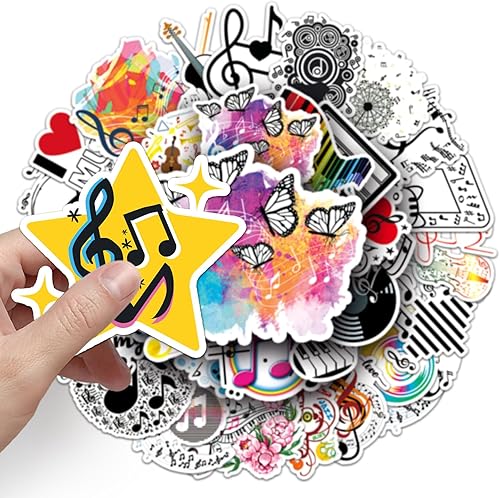 Vista 10 de Calcomanías de CD de música, 50 unidades de vinilo de ATMBD para botella de agua, laptop, autos, guitarra, patineta, parachoques, vintage