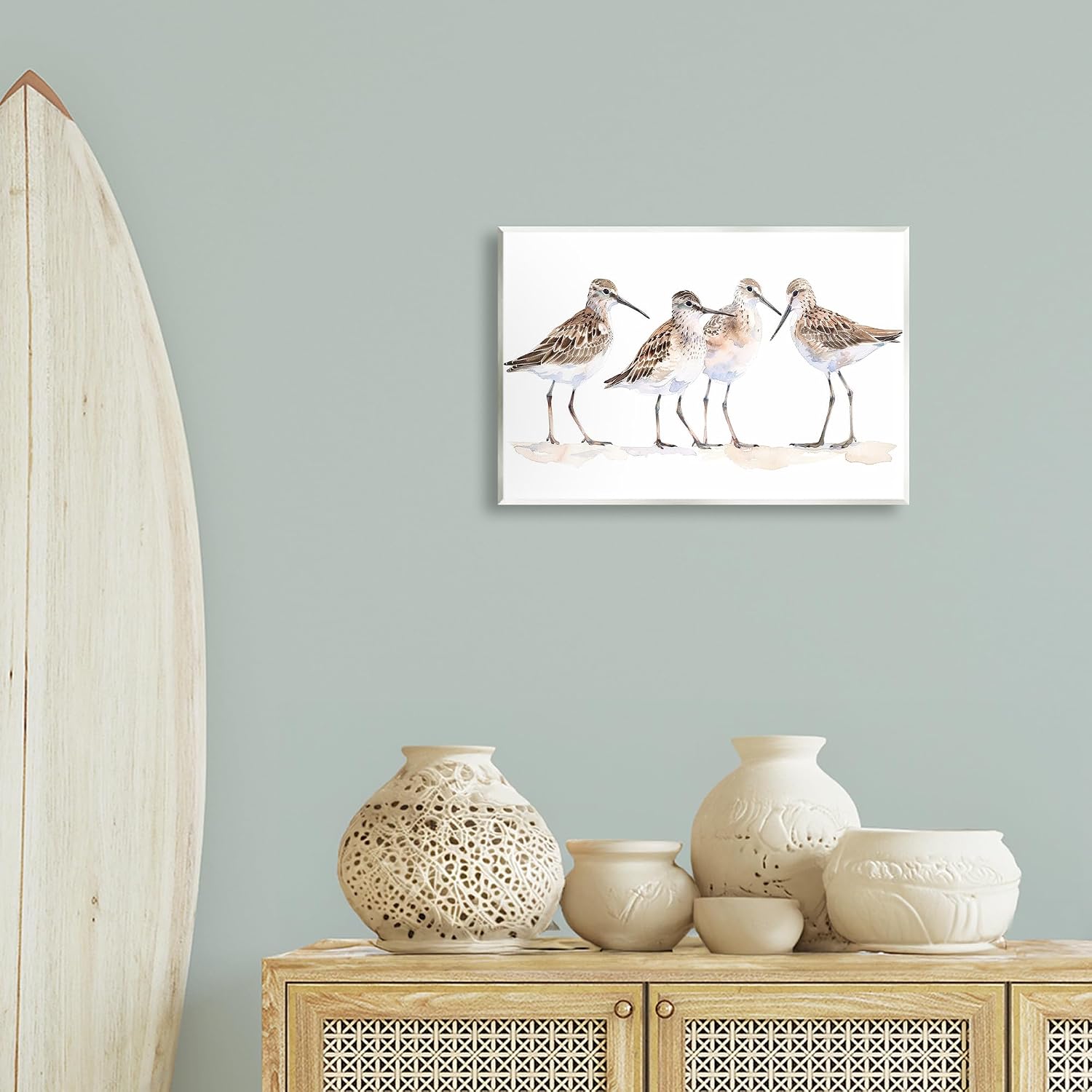 Stupell Industries 'Sand Pipers Gathered'| Wall Plaque Art | Stupell Industries | 19 x 13 Inches, Easy to Hang and Sturdy, Made in USA, by Petal Prints Design
