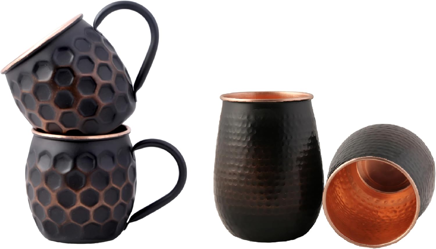 STAGLIFE Moscow Mule Copper Mugs for Men, 16 Oz [Set of 2] + 20 Oz [Set of 2]