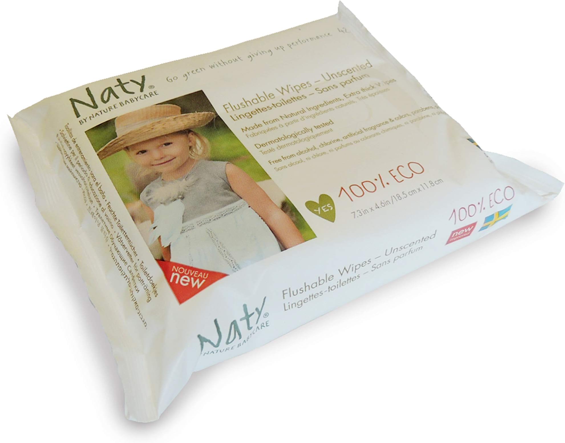 Eco by Naty Flushable Toilet Wipes 42 Count
