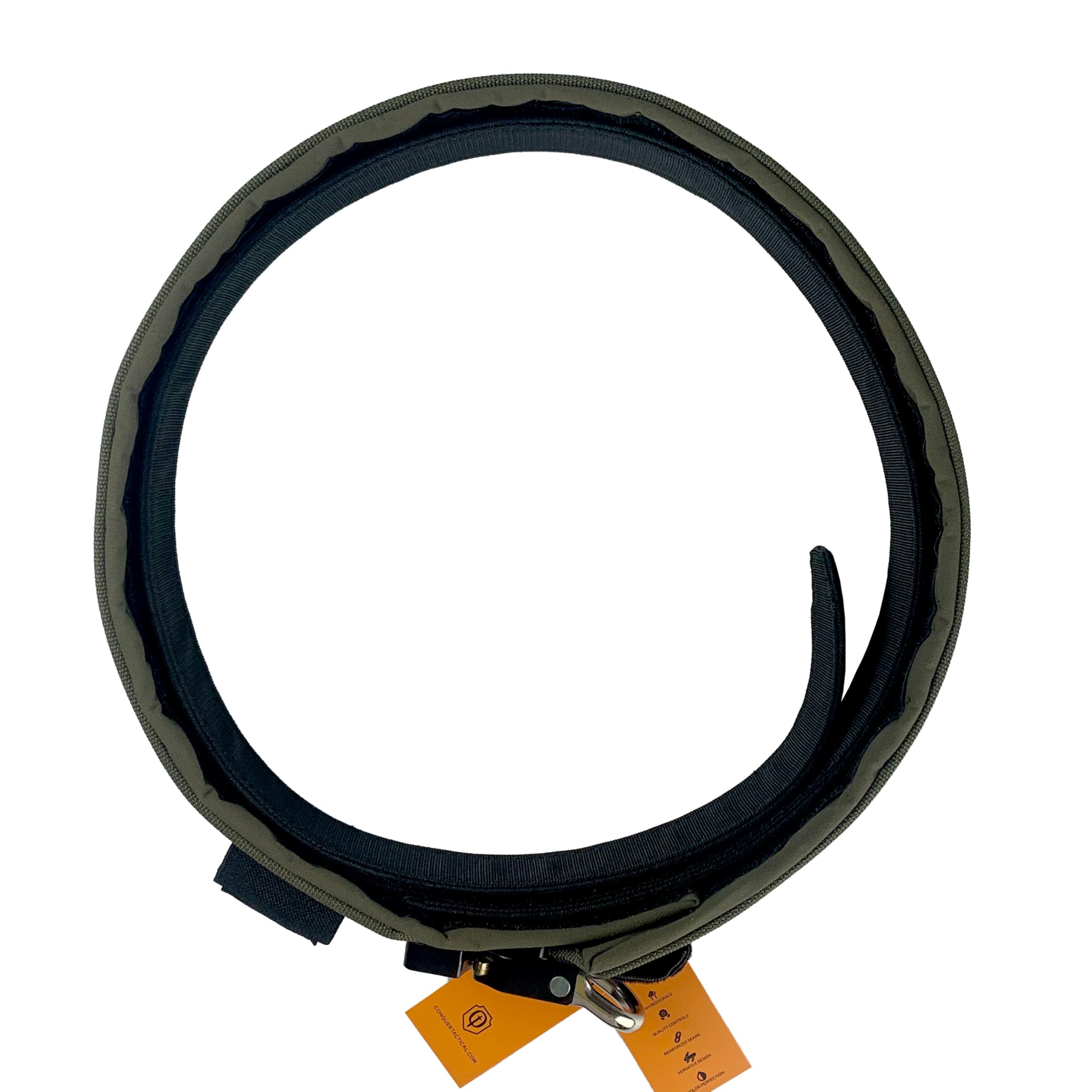 Genérico Conquer Cinturón Táctico Heavy Tegris, Sistema MOLLE, Acolchado con Hebilla de Liberación Rápida, Negro, Verde, Coyote o Multicam, para Vigilantes de Seguridad, Airsoft y Supervivencia