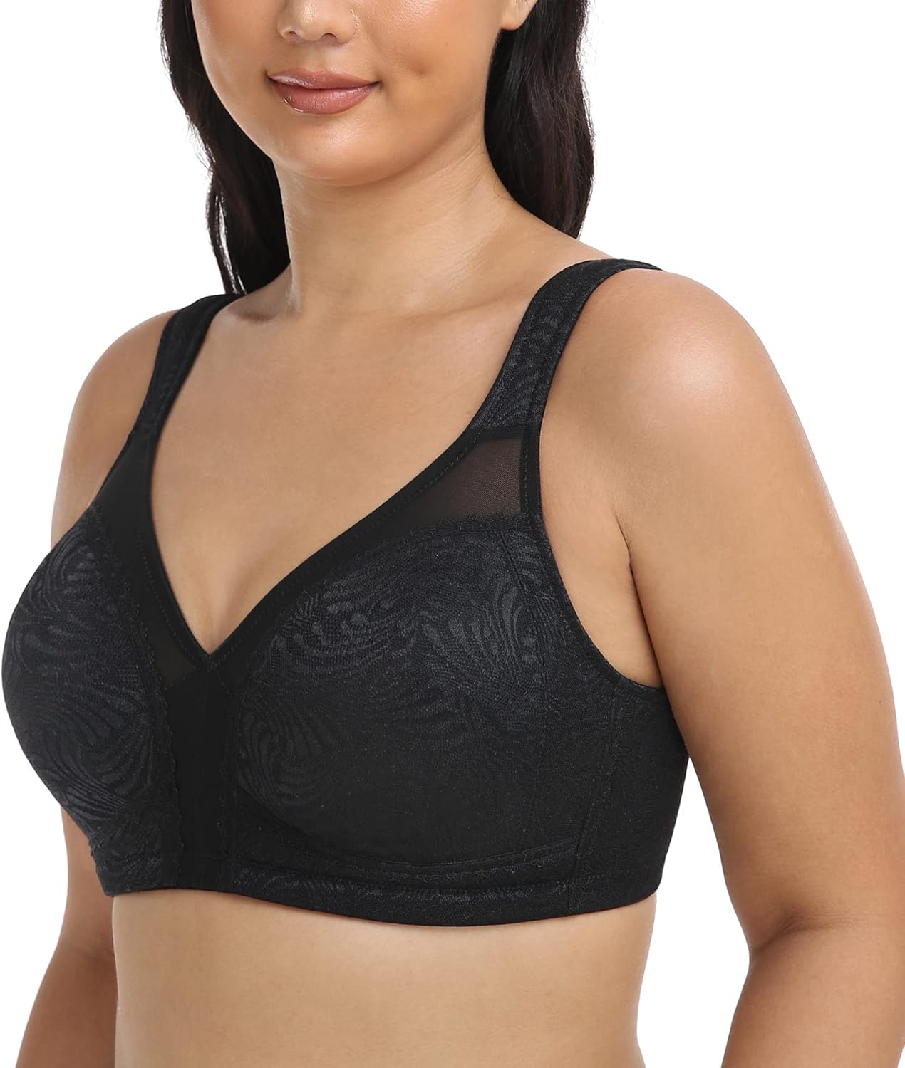 DotVol Women's Full Coverage Minimizer Bra Non Padded Wireless Comfort Support Everyday Bra - Image 4