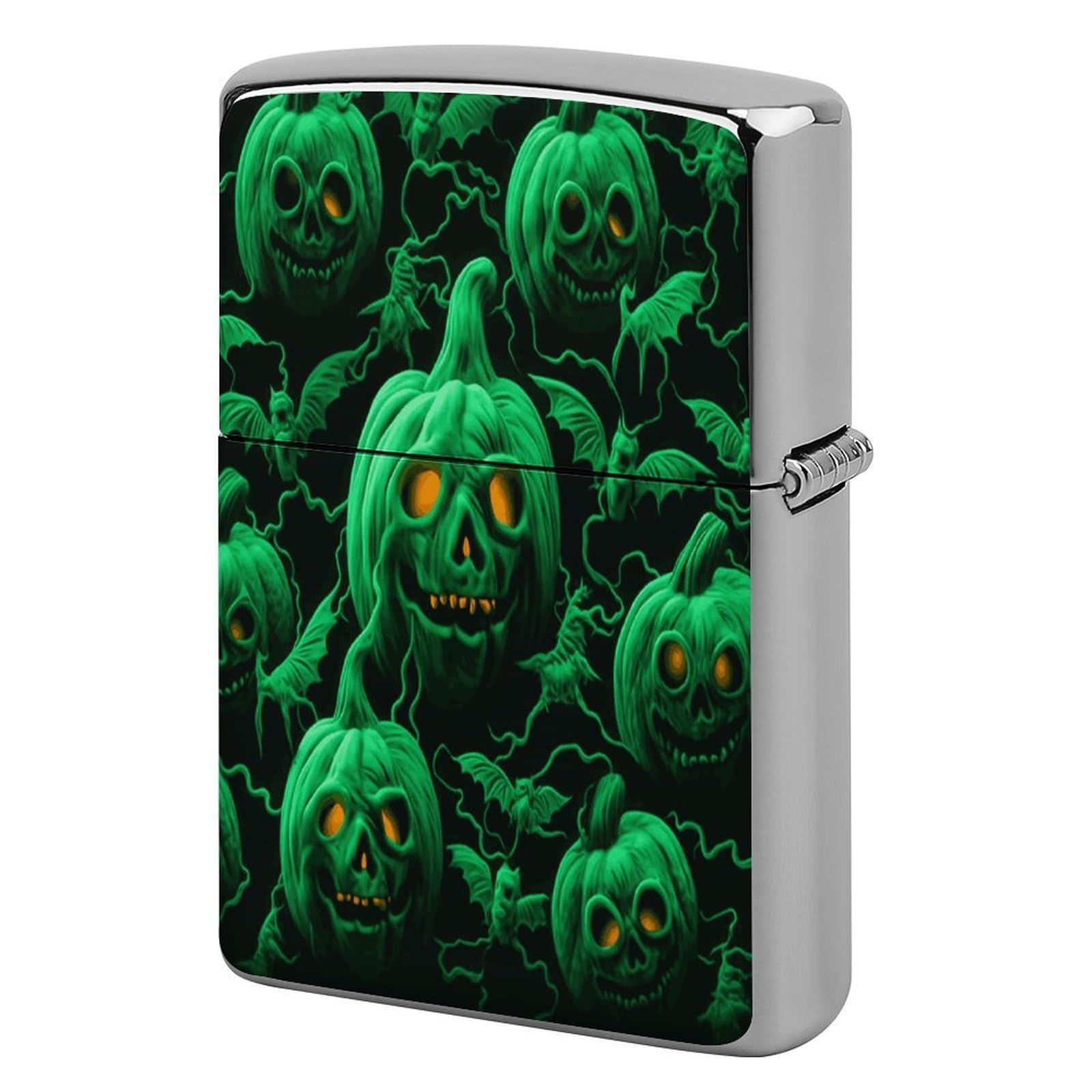Fekiloot Style Green Ghost Horror Halloween Pumpkin Lighter Case Cover Lighter Holder