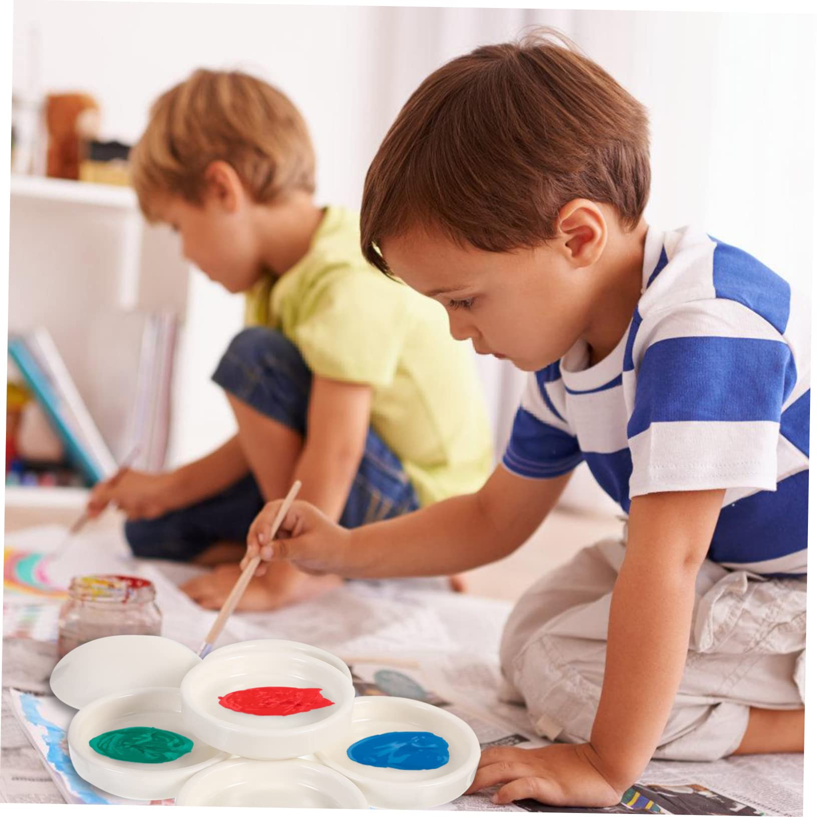 LALAFINA 1ensemble Palette De Mélange Céramique Couches pour Peinture Aquarelle Accessoire Pratique pour Artistes Et Étudiants