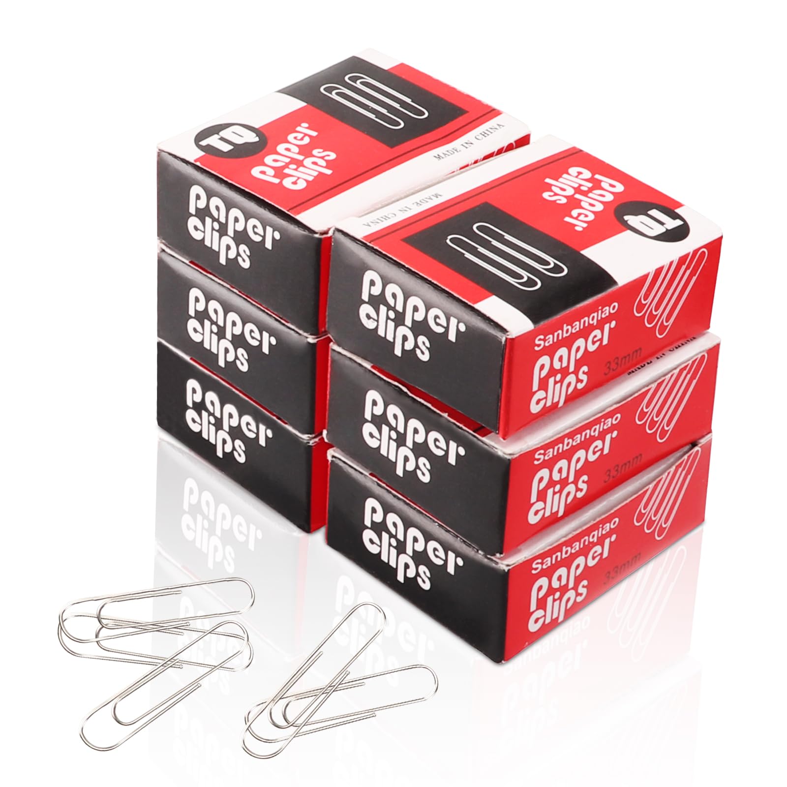 Clips Oficina lisos, Clips de Papel, 600 unidades, color plateado, Clips Metálicos de 33mm, tamaño mediano, clips de papel para suministros de oficina, clips de papel pequeños para
