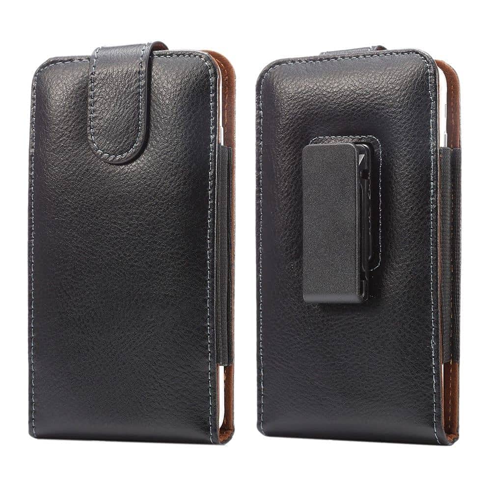 Genuine Leather Holster Executive Case Belt Clip Rotary 360 Magnetic Closure pour Xiaomi Redmi 9 Prime (2020) - Black