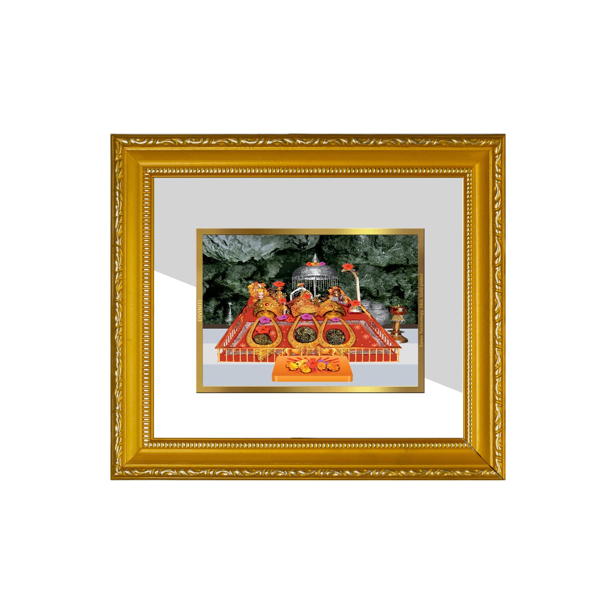 Cadre photo idole religieux or 24 carats DG Frame 101 pour rituel Pooja maison