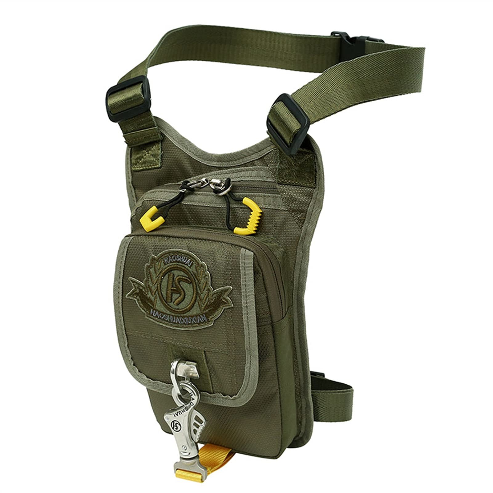 ApuaVireo&Co Męska nylonowa torba na talię, ramię typu crossbody, torebka, modny pas biodrowy, saszetka biodro, nogę(Black)