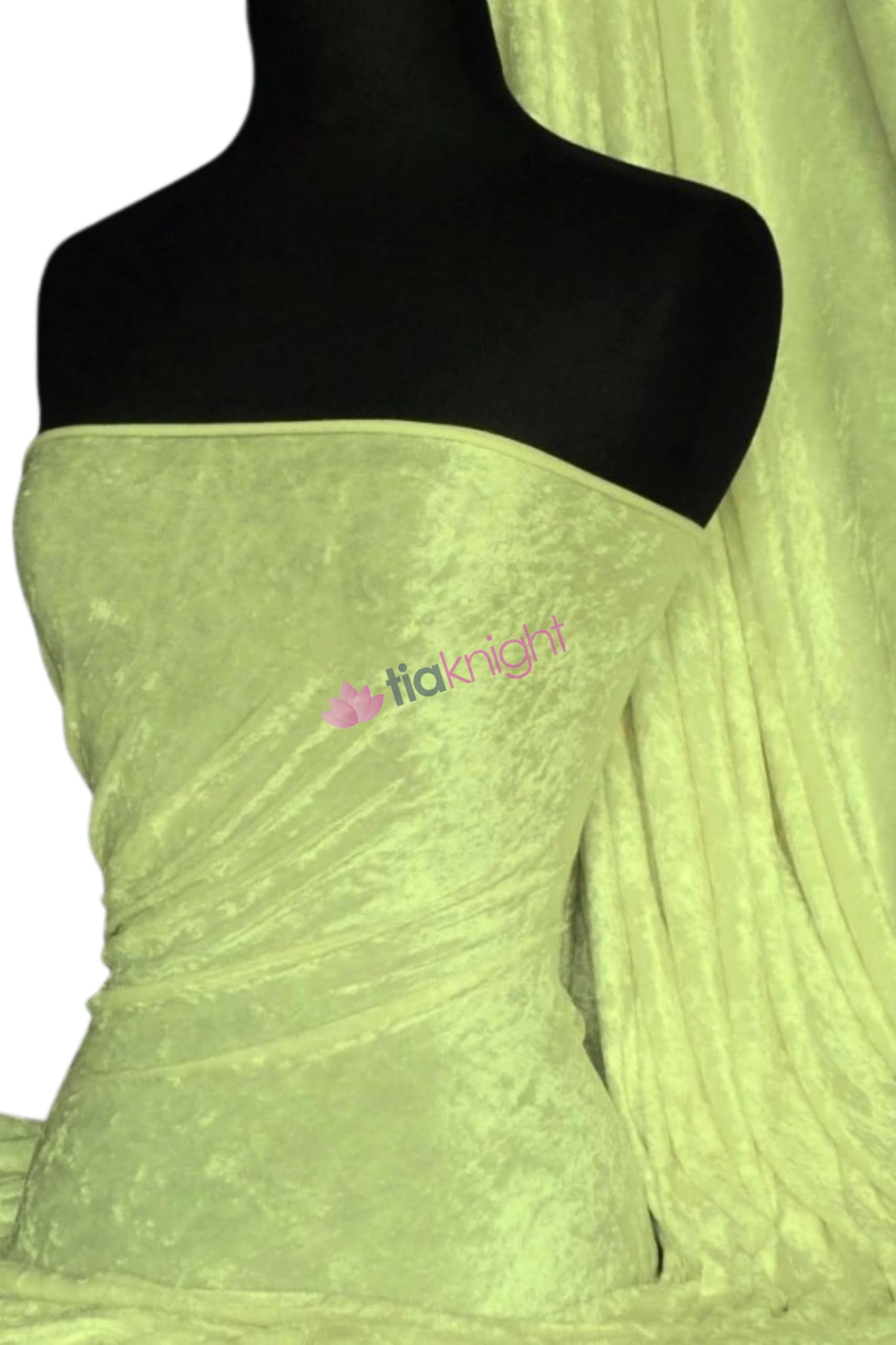 Tia Knight Lemon Crushed Velvet Stretch Material | Soft Furnishing, Craft Velour & Dressmaking Fabric | Same Day Dispatch | Sold By The Metre | By Q156 (Lemon)