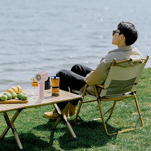 Miniatura 8 de Ventilador de mano portátil, velocidad (1-100) turbo personal ajustable, ventilador de refrigeración recargable de batería de 4000 mAh, pantalla