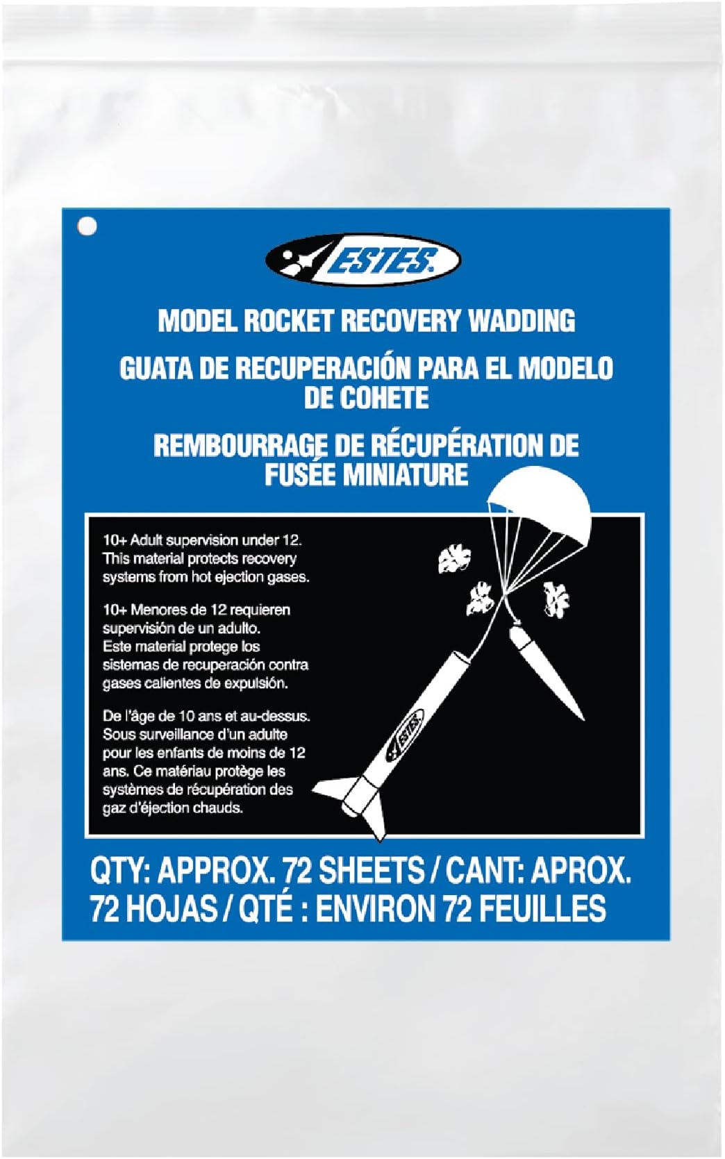 2274 Recovery Wadding, Rocket-Model Recovery Wadding, Rocket Model Kit Accessories for Ages 10+, 75 Sheets