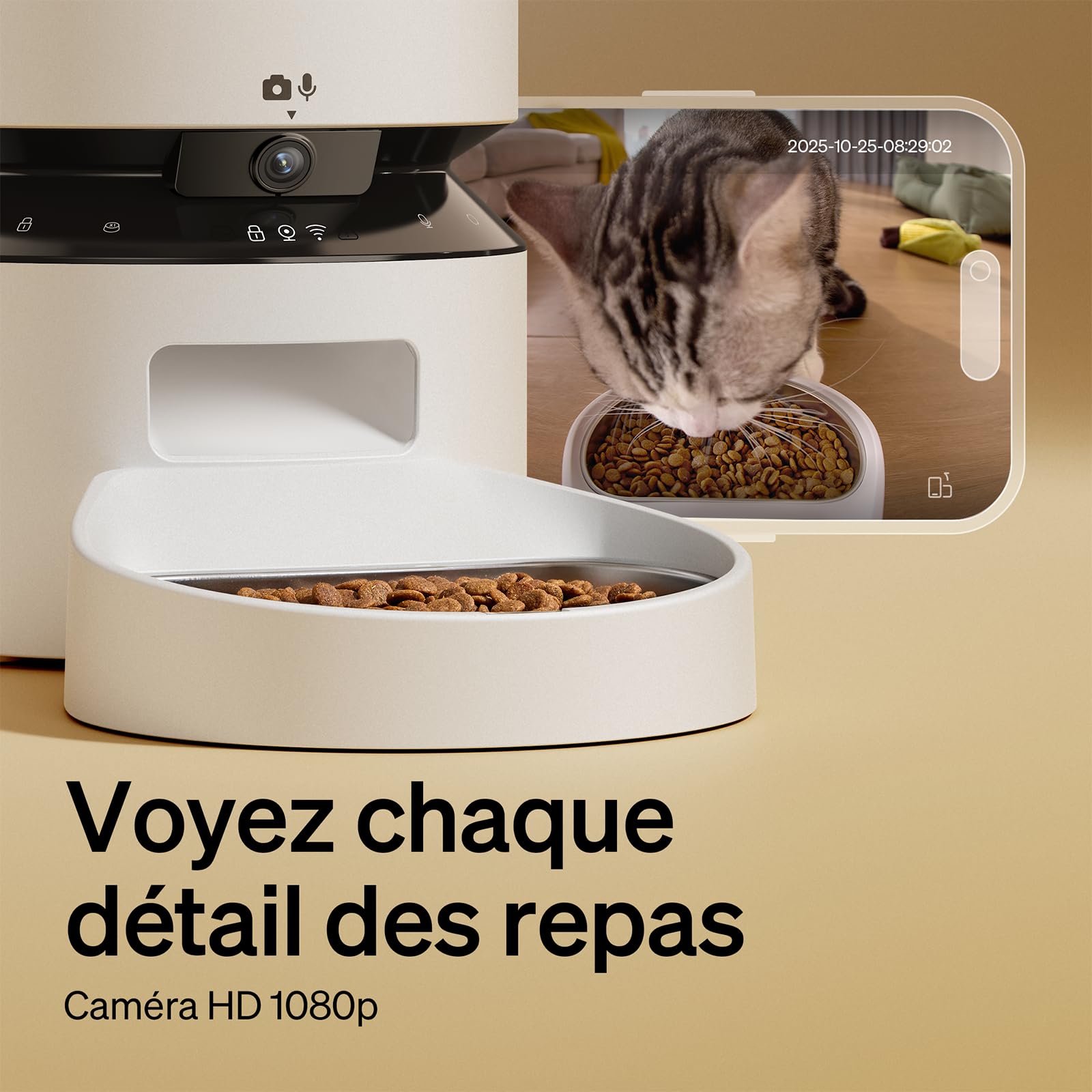 PETLIBRO 5L Futterautomat Katze mit 1080P Video - 5G WiFi Futterspender Hund mit APP & Nachtsicht, Sensor für Niedriger Futter & Blockierung, Bewegungs & Tonalarm für Haustiere, 1-10 Mahlzeiten