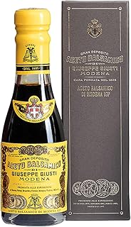 Giusti Balsamic Vinegar of Modena IGP – Extra Thick & Rich Aceto Balsamico di Modena, Matured in Traditional Aging Casks - 4 Gold Medals, With Box, Made in Italy - 3.38 fl oz (100 ml) - Pack of 1