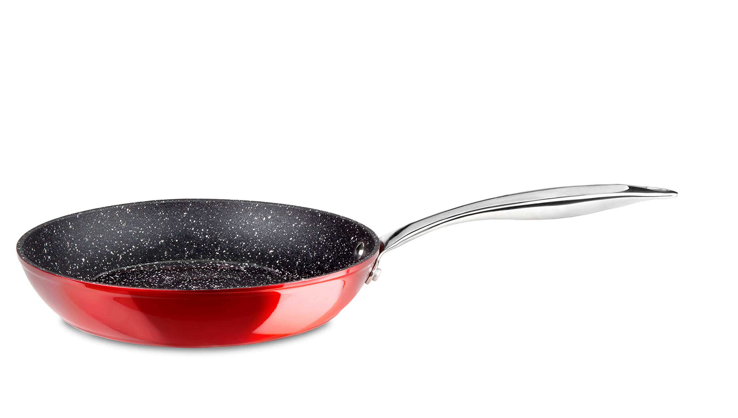 VIER Red Titan Set 3 Patelnie Kute Aluminium 18-22-26 cm, Non-stick bez PFOA, wzmocniony cząstkami tytanu. Nadaje się do wszystkich rodzajów kuchenek, w tym indukcyjnych