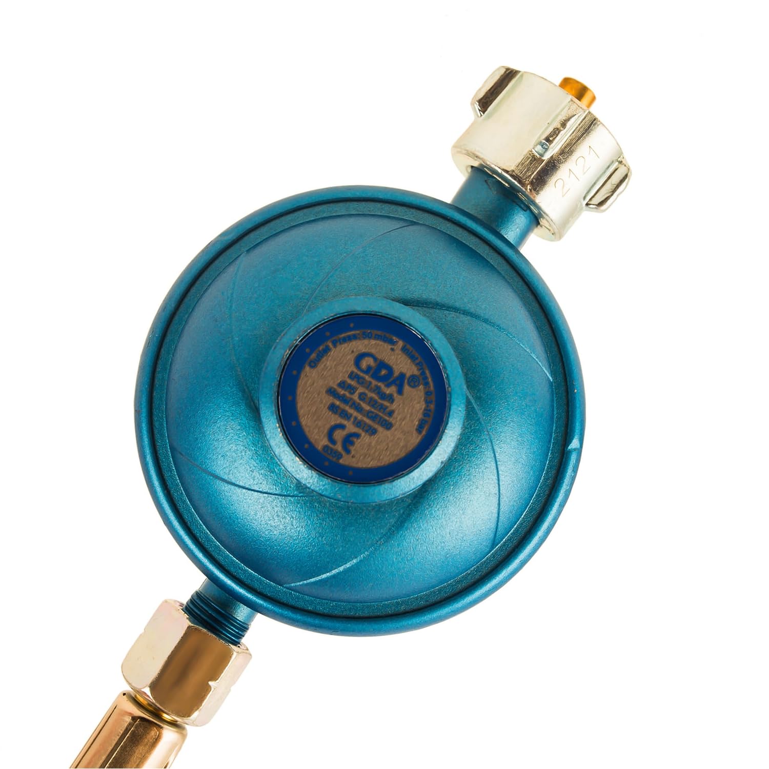 WELL GRILL Tubo del gas con riduttore di pressione, regolatore di pressione del gas 50 mbar + 1,5 m tubo del gas connettore a vite 1/4", filettatura sinistra, regolatore della pressione del gas
