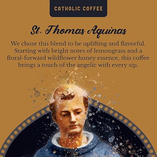 Miniatura 2 de St. Thomas Aquinas Honey Blend Catholic Coffee tostado medio (molido) 12 onzas