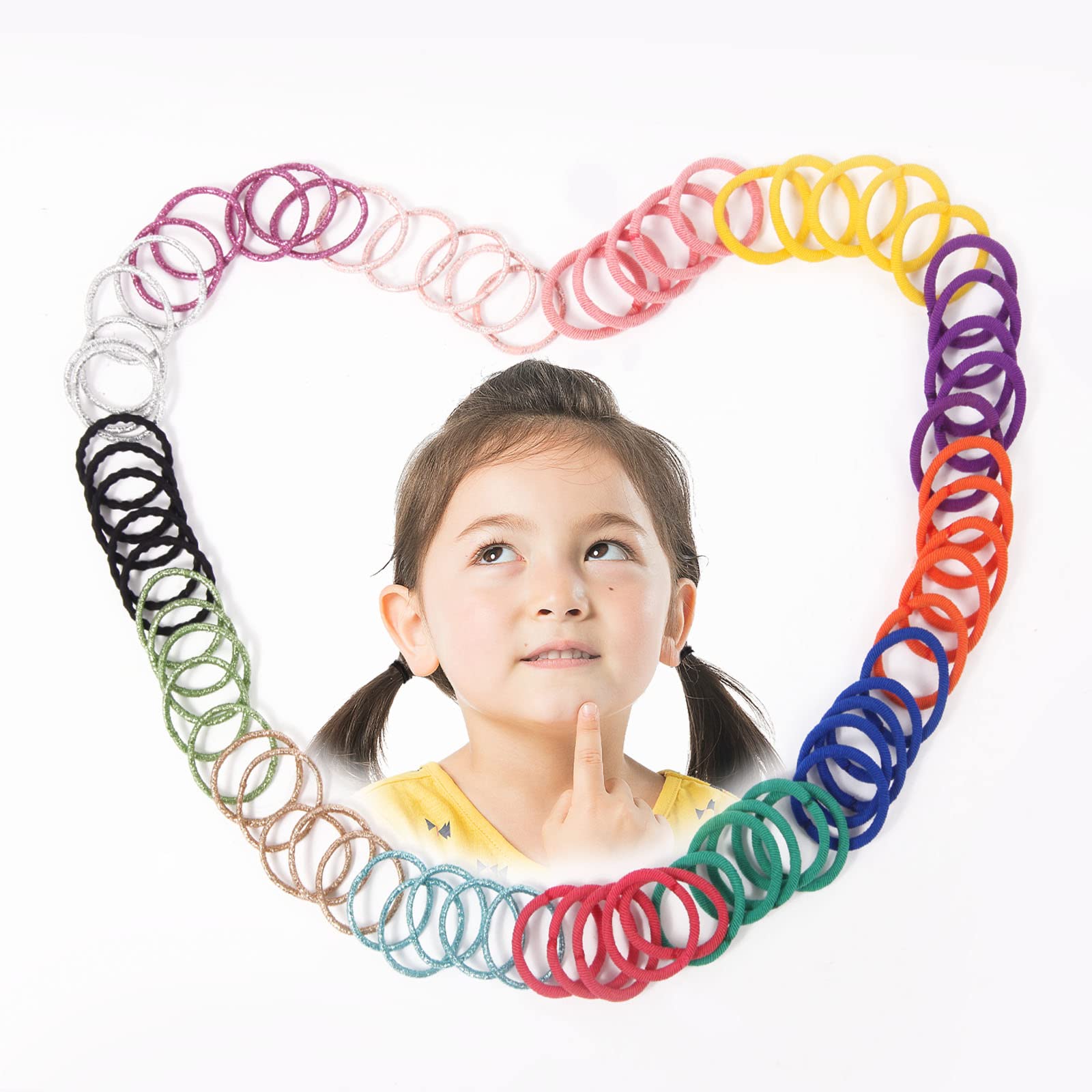 Elastic Hair Ties - 300 Count(1.18inch）,baby Hair Ties，Small Ponytail Hair Ties - Perfect for Fine, Curly Hair and Sensitive Scalps - Pain Free Hair Accessories for Baby Girls Toddlers Kids