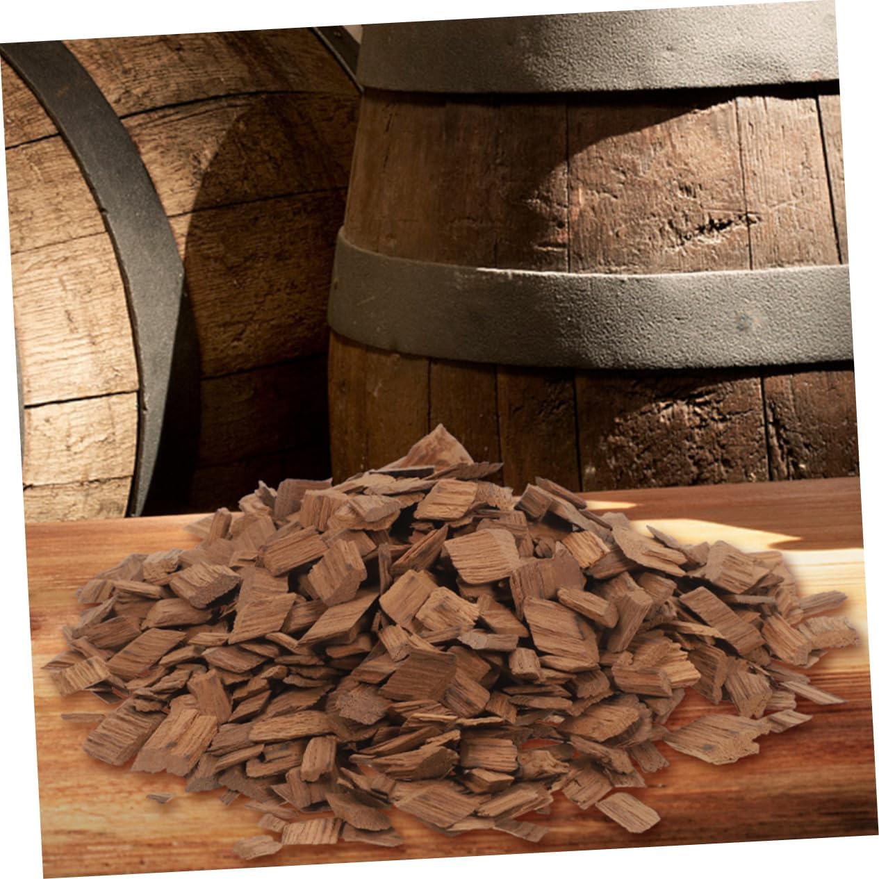 SHOWERORO 200g French Oak Chips for Red Wine Making Medium Heavy Toast Enhanced Flavor for Home Brewing Supplies and Whiskey