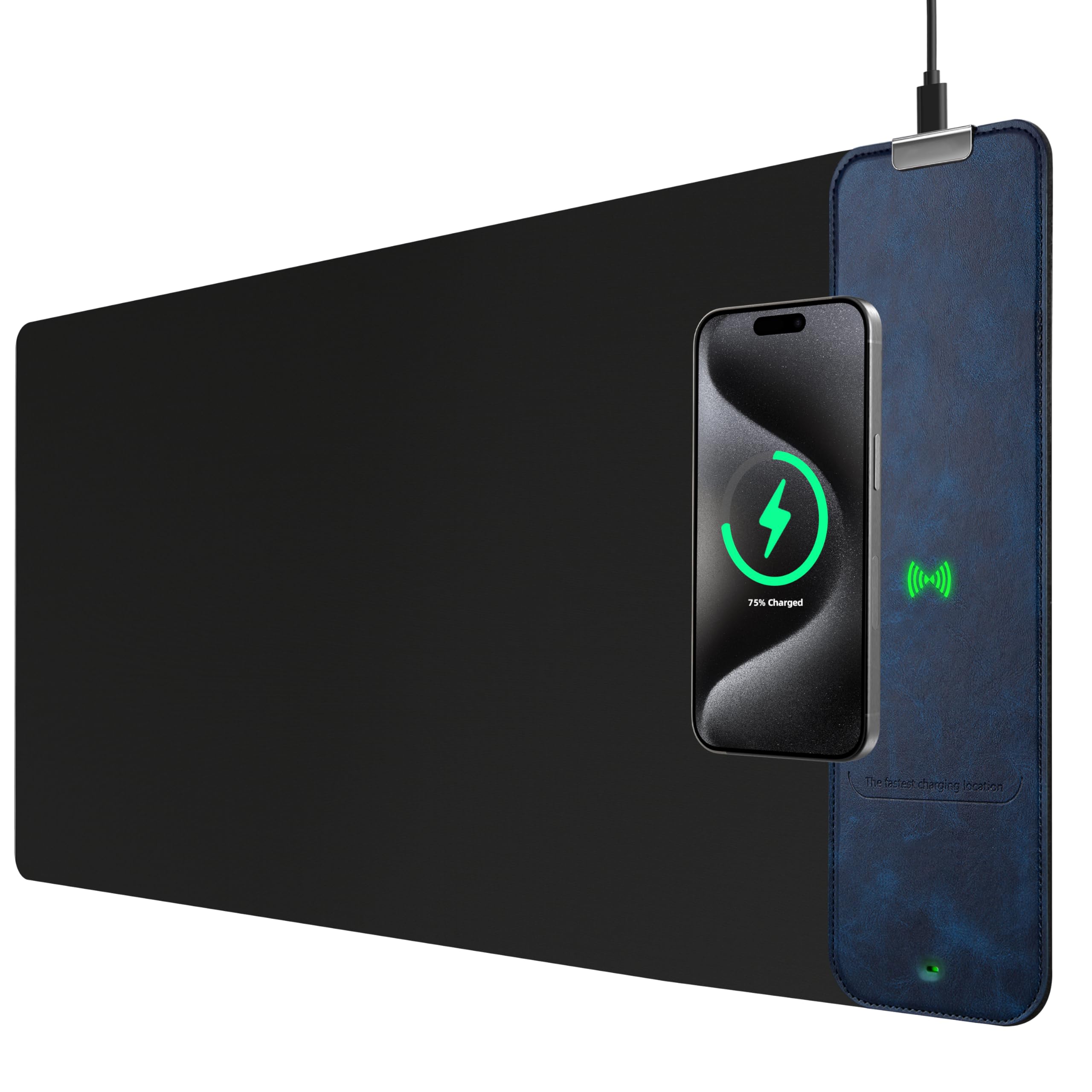 Wireless Charger Android EYStechu2122 Desk Pad With Wireless Charger ...
