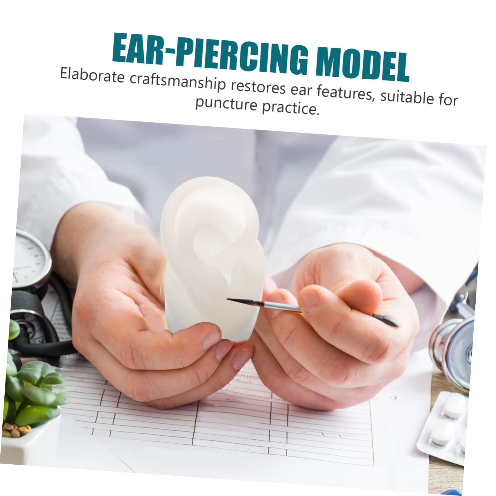 KOMBIUDA Ear Piercing Model Safe Silicone Earring Display Prop for Jewelry Shops