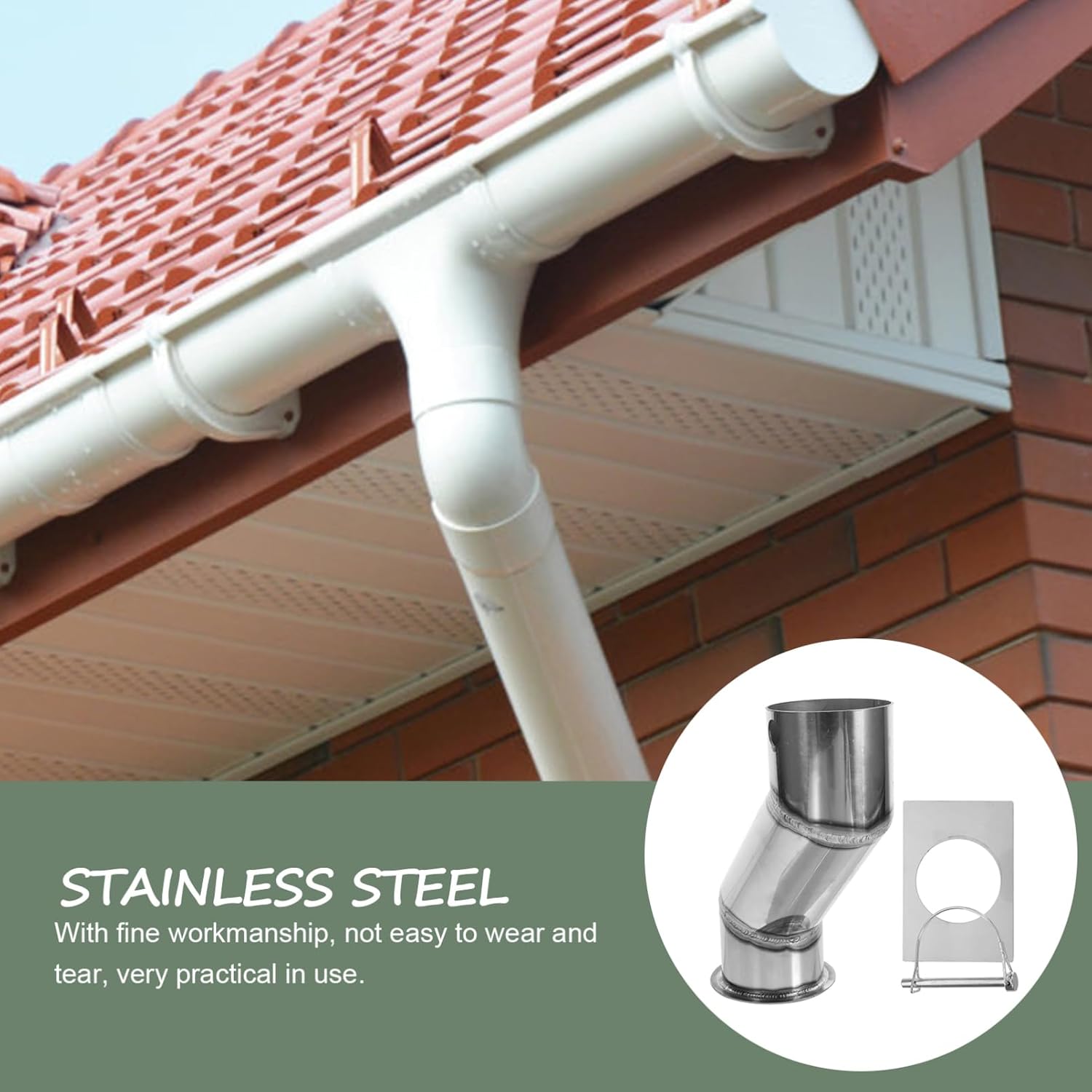 Metal Rain Chain Adapter Rain Chain Basin Adapter Rainwater Drainer for Gutter