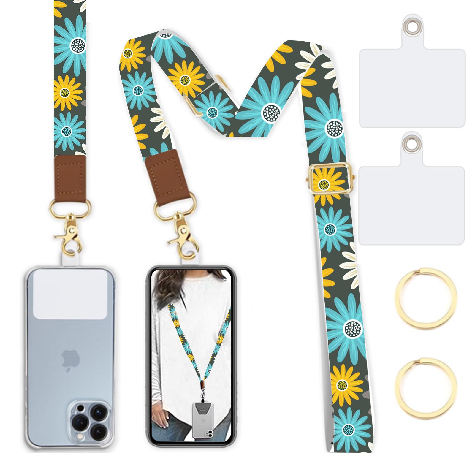 Lfpkixise Phone Lanyard Wrist Strap Crossbody Adjustable, Cell Phone Lanyard for Around The Neck Shoulder Wristlet Strap
