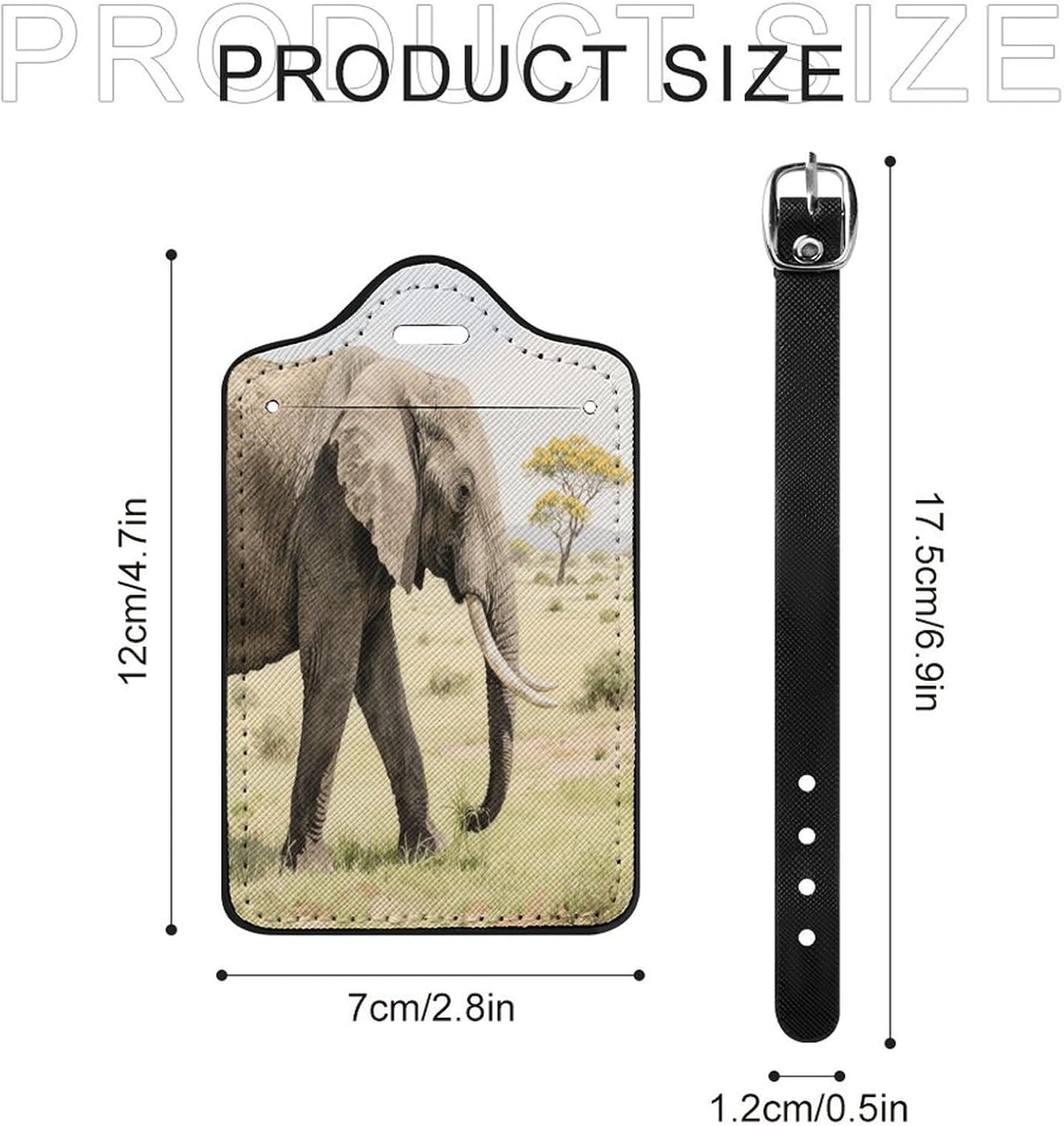 Walking on The Grassland PU Leather Luggage Tag for Suitcases image 2