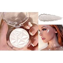 Highlighter Powder Makeup Palette, Diamond Shine Highlighter, Face Highlighter Palette, Long Lasting Lightweight Shimmer Colors for Highlighting and Contouring Pearl White