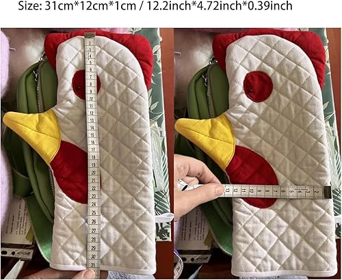 Miniatura 6 de Manoplas de horno de gallo para decorar 2024, guantes de horno de gallo, resistentes al calor, guantes de horno de Navidad, guantes de horno de