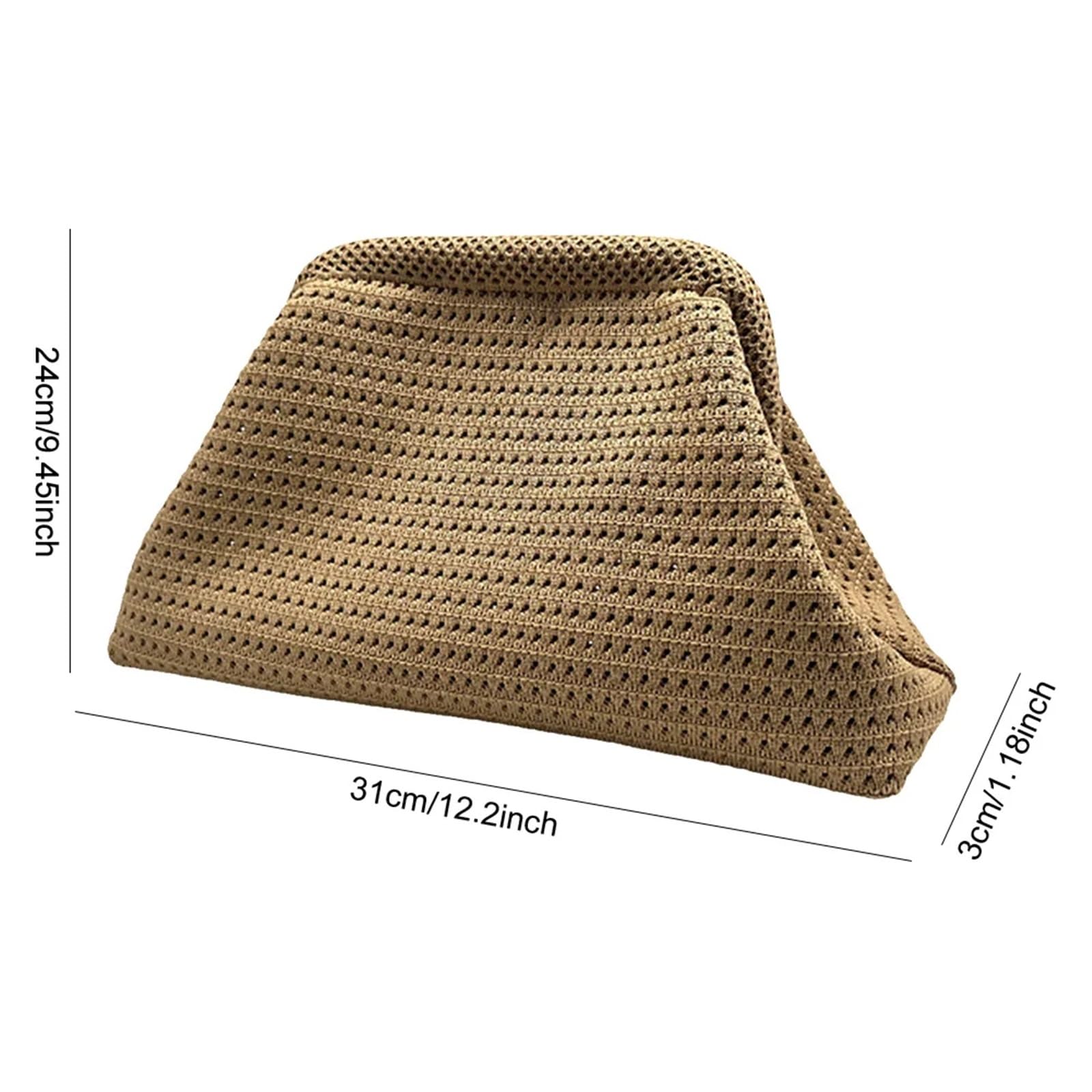 Borsa a tracolla da donna a righe colorate lavorate a maglia sera all'uncinetto cava spiaggia estiva for gnocchi intrecciata a mano Per Donna(Green)