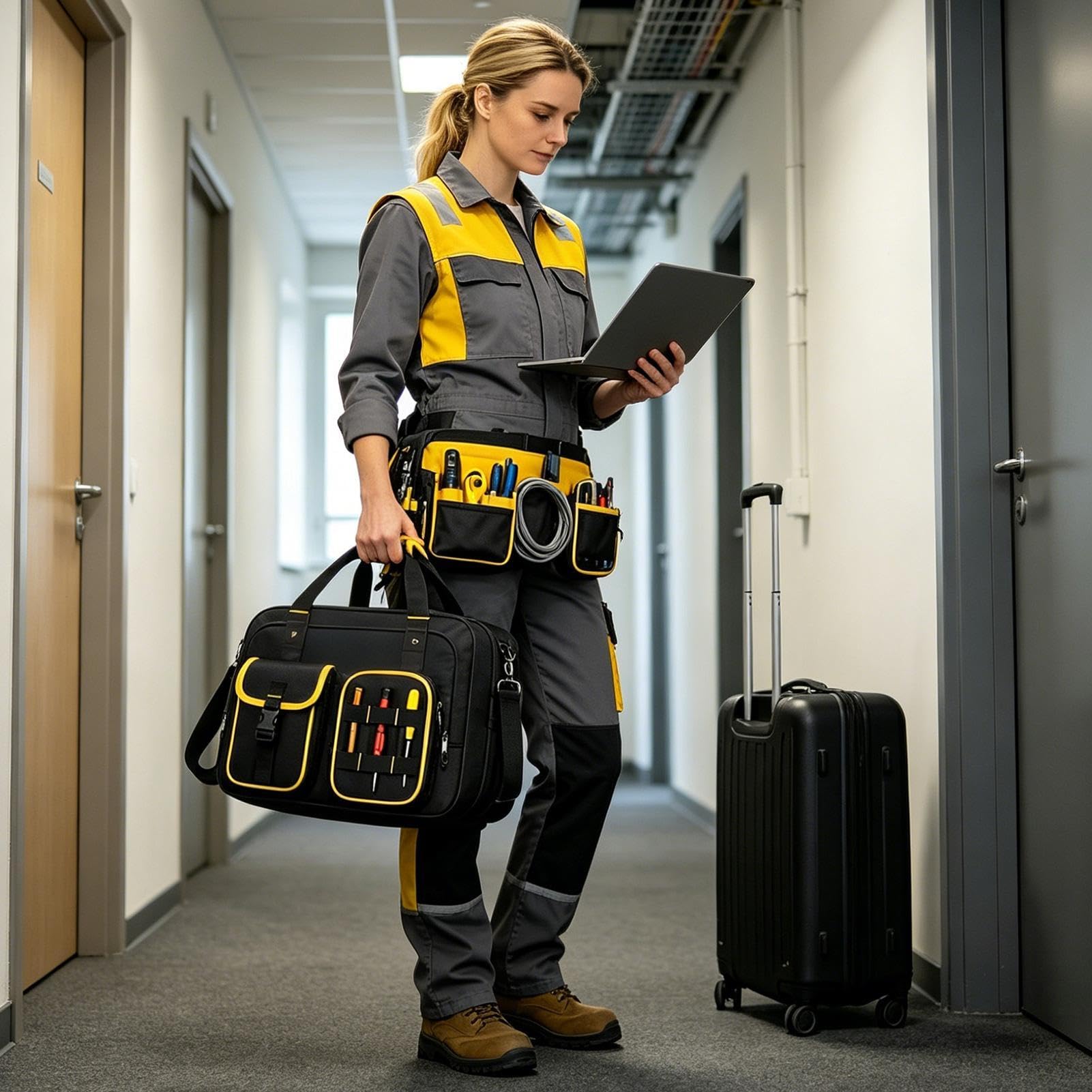 Borsa Organizer Porta Attrezzi Borsello Portautensili Idraulico Con Tasca | Organizer Portautensili Per Idraulici Elettricisti Ingegneri Garage Edilizia Manutenzione Domestica Miglioramento