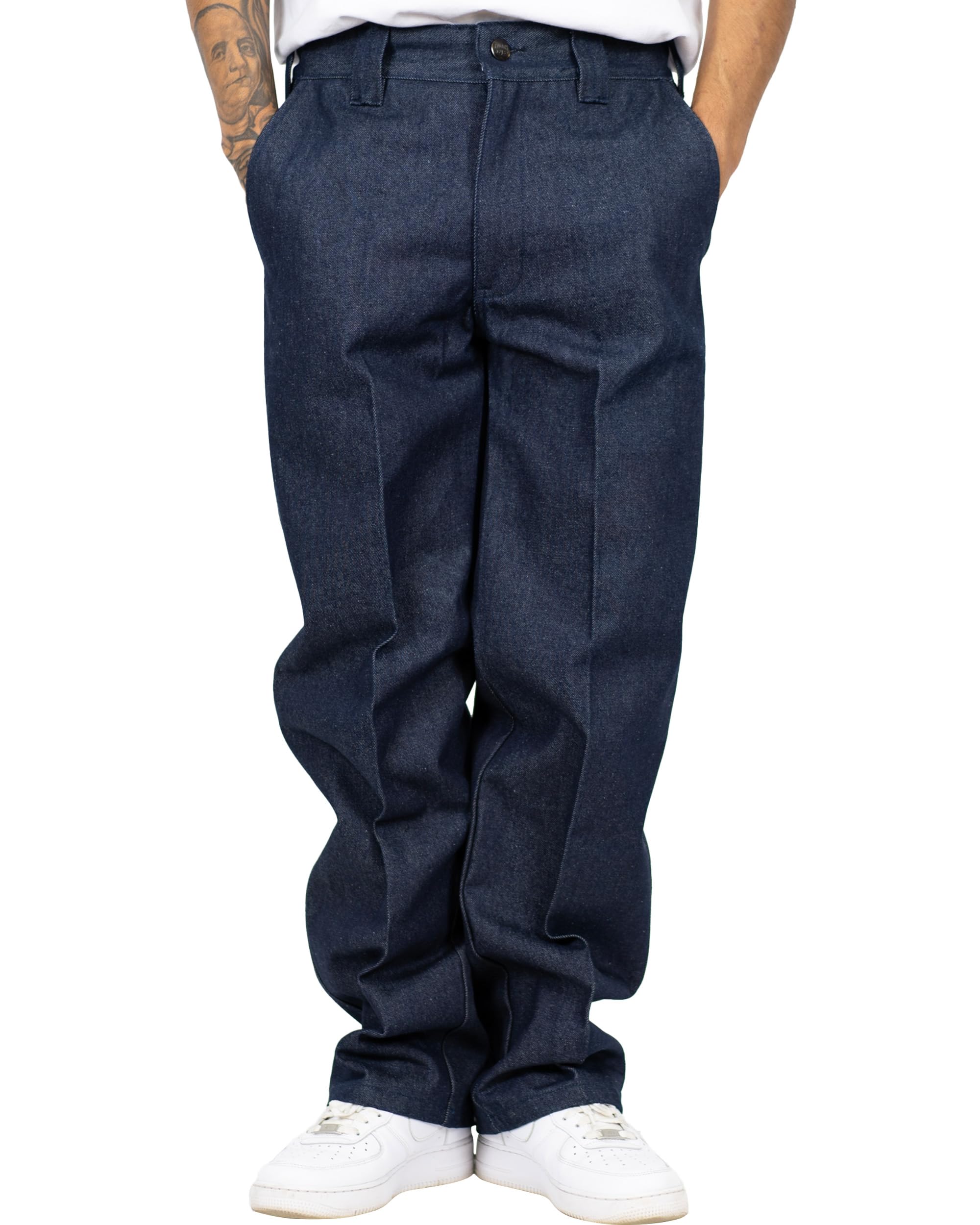 Hard Denim Pants, Relaxed Fit, Cotton-Poly, Unisex