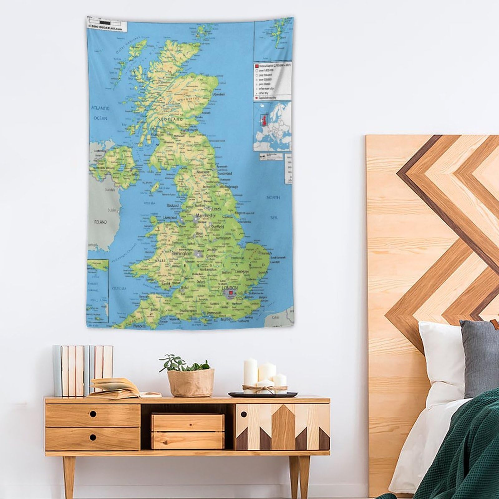 Amazon.co.jp: イギリスの地図写真ポスター タペストリー ホーム