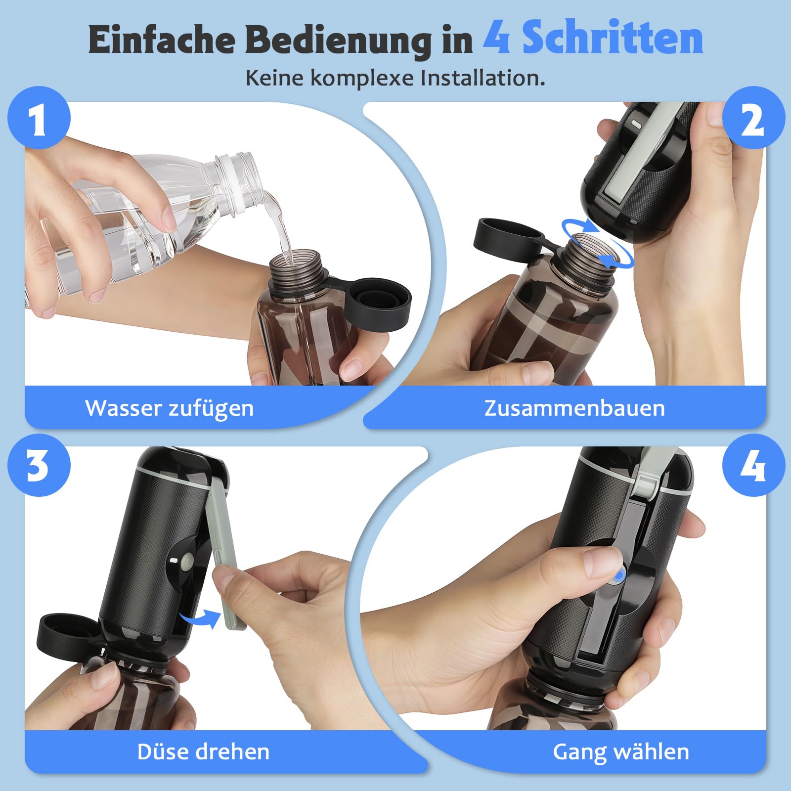 Po Dusche Elektrischer Tragbarer Bidet, 2*200 ml Wassertank Geschenkbox Verpackung, Wiederaufladbare Intimdusche, ideal für Männer, Frauen, Schwangerschaft & Reisen