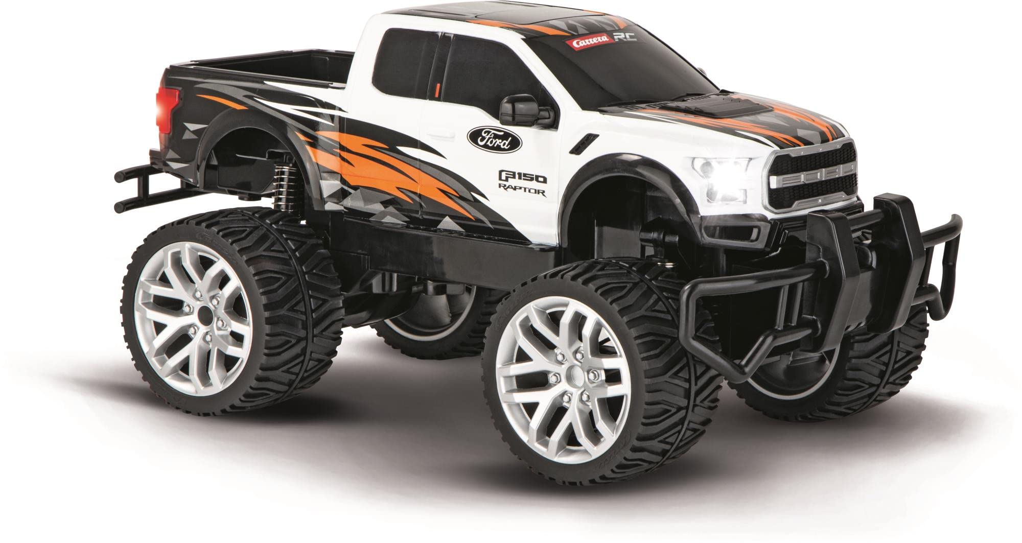 Carrera - 370142042 RC Ford F-150 Raptor I Ferngesteuerter RC Truck I Für Kinder & Erwachsenen I wiederaufladbar Batterie für 40 Minuten Fahrspaß I 18 km/h I Für Anfänger & Profis I 2,4 GHz