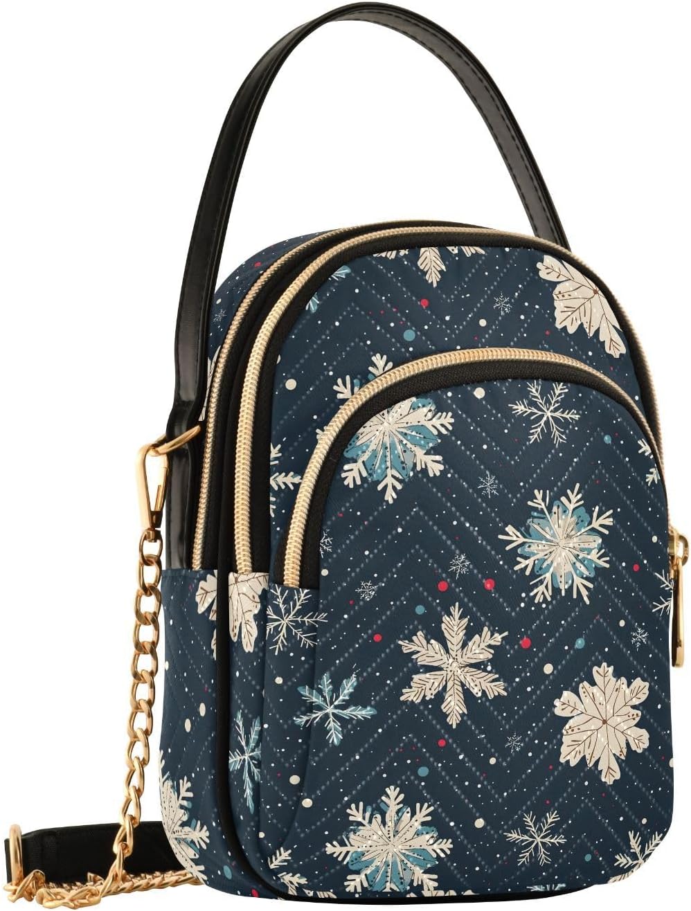 Shoulder Handbag Snowflake Pattern Print Crossbody Purse Top Handle Satchel for Women Stylish Ladies Shoulder Bag