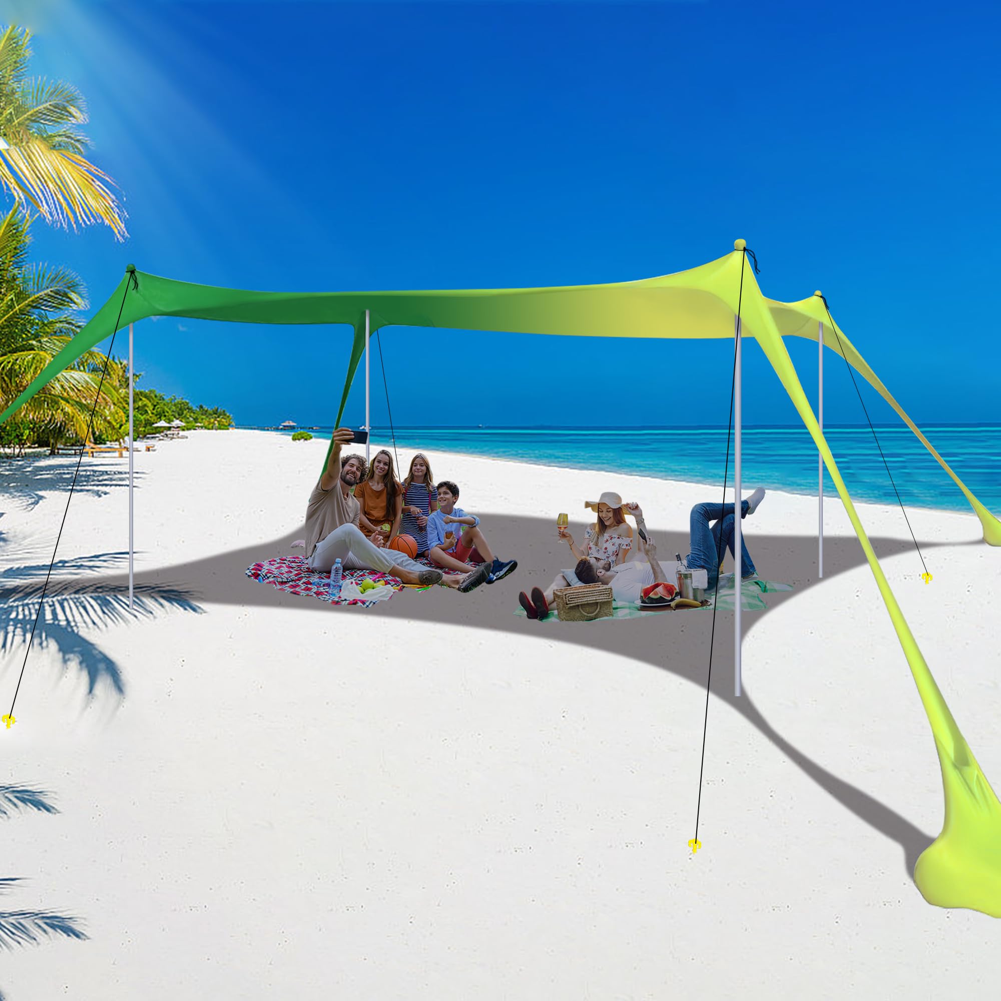 Amazon.com: Family Beach Tent Canopy Sun Shade, Pop Up Grande  display picture 1